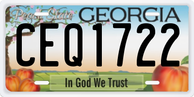 GA license plate CEQ1722