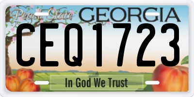 GA license plate CEQ1723