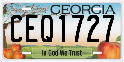 GA license plate CEQ1727