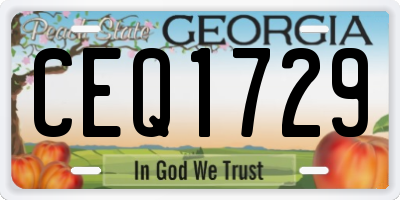GA license plate CEQ1729