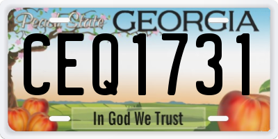 GA license plate CEQ1731