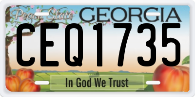 GA license plate CEQ1735