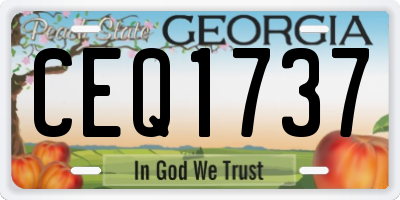 GA license plate CEQ1737