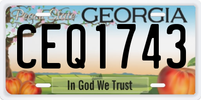 GA license plate CEQ1743