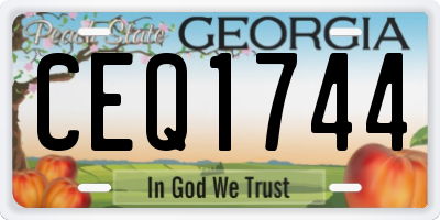 GA license plate CEQ1744