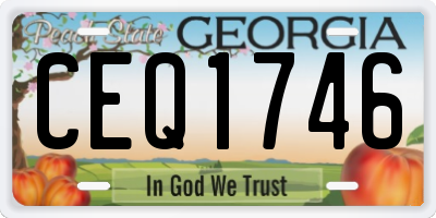GA license plate CEQ1746