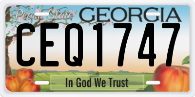 GA license plate CEQ1747