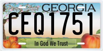 GA license plate CEQ1751