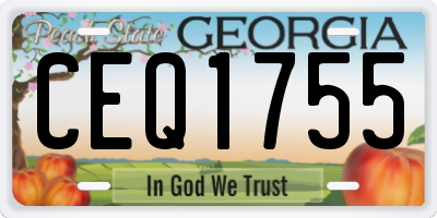 GA license plate CEQ1755