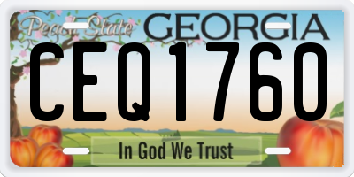 GA license plate CEQ1760