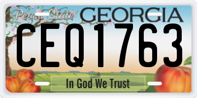 GA license plate CEQ1763
