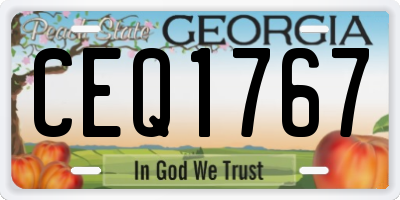 GA license plate CEQ1767