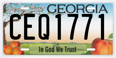 GA license plate CEQ1771