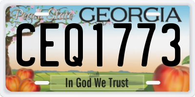 GA license plate CEQ1773