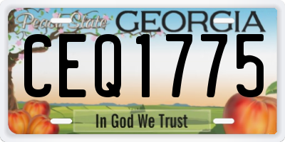 GA license plate CEQ1775