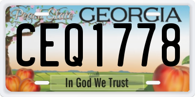 GA license plate CEQ1778