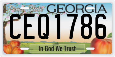 GA license plate CEQ1786