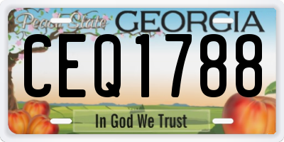 GA license plate CEQ1788