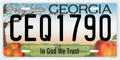 GA license plate CEQ1790
