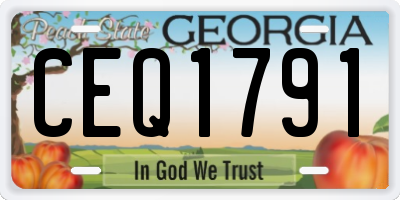 GA license plate CEQ1791