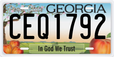 GA license plate CEQ1792