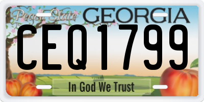 GA license plate CEQ1799