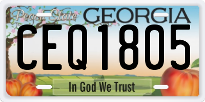 GA license plate CEQ1805