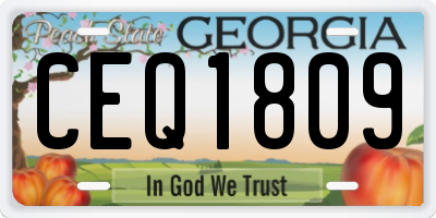 GA license plate CEQ1809