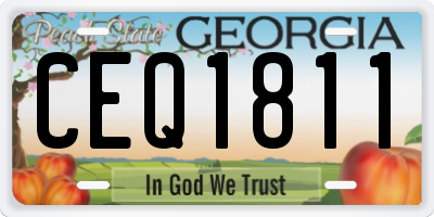 GA license plate CEQ1811