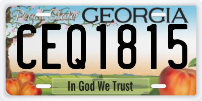 GA license plate CEQ1815