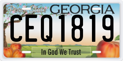 GA license plate CEQ1819