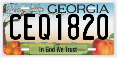 GA license plate CEQ1820