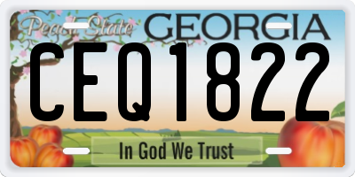GA license plate CEQ1822