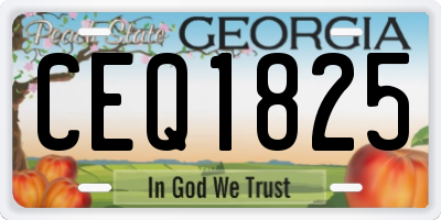 GA license plate CEQ1825