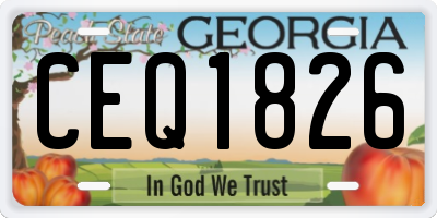 GA license plate CEQ1826