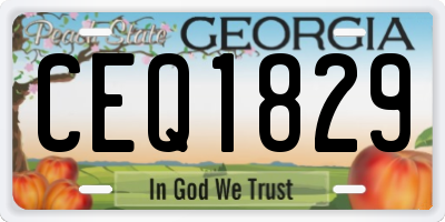 GA license plate CEQ1829