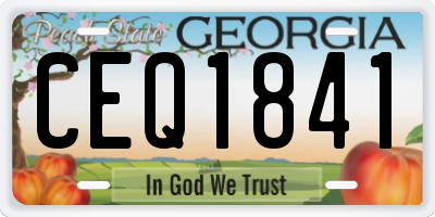 GA license plate CEQ1841