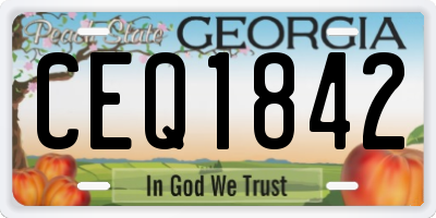GA license plate CEQ1842