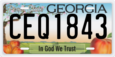 GA license plate CEQ1843