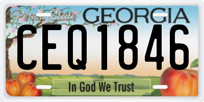 GA license plate CEQ1846