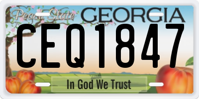 GA license plate CEQ1847
