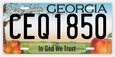GA license plate CEQ1850