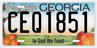 GA license plate CEQ1851