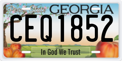 GA license plate CEQ1852