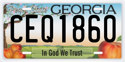 GA license plate CEQ1860