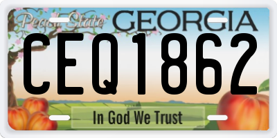 GA license plate CEQ1862