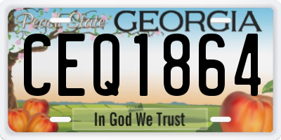 GA license plate CEQ1864