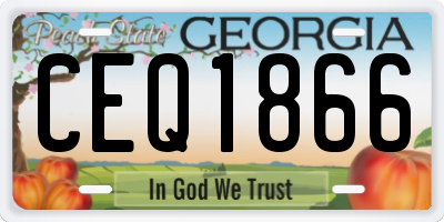 GA license plate CEQ1866