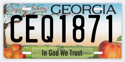 GA license plate CEQ1871