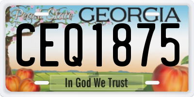 GA license plate CEQ1875